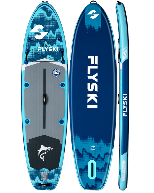 Paddle gonflable Azur MotionPaddle — planche familiale bleue extra-large vue de face