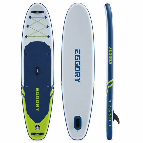 Paddle gonflable Alizé MotionPaddle — planche ultra-large 82,8 cm, gris anthracite et vert anis