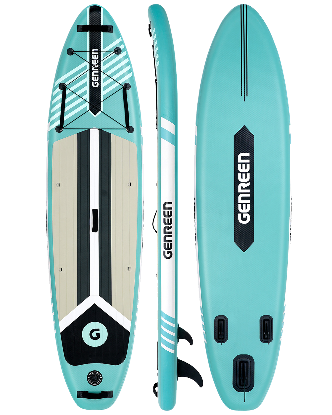 Paddle gonflable Sillage Turquoise MotionPaddle — planche sportive turquoise vue de face