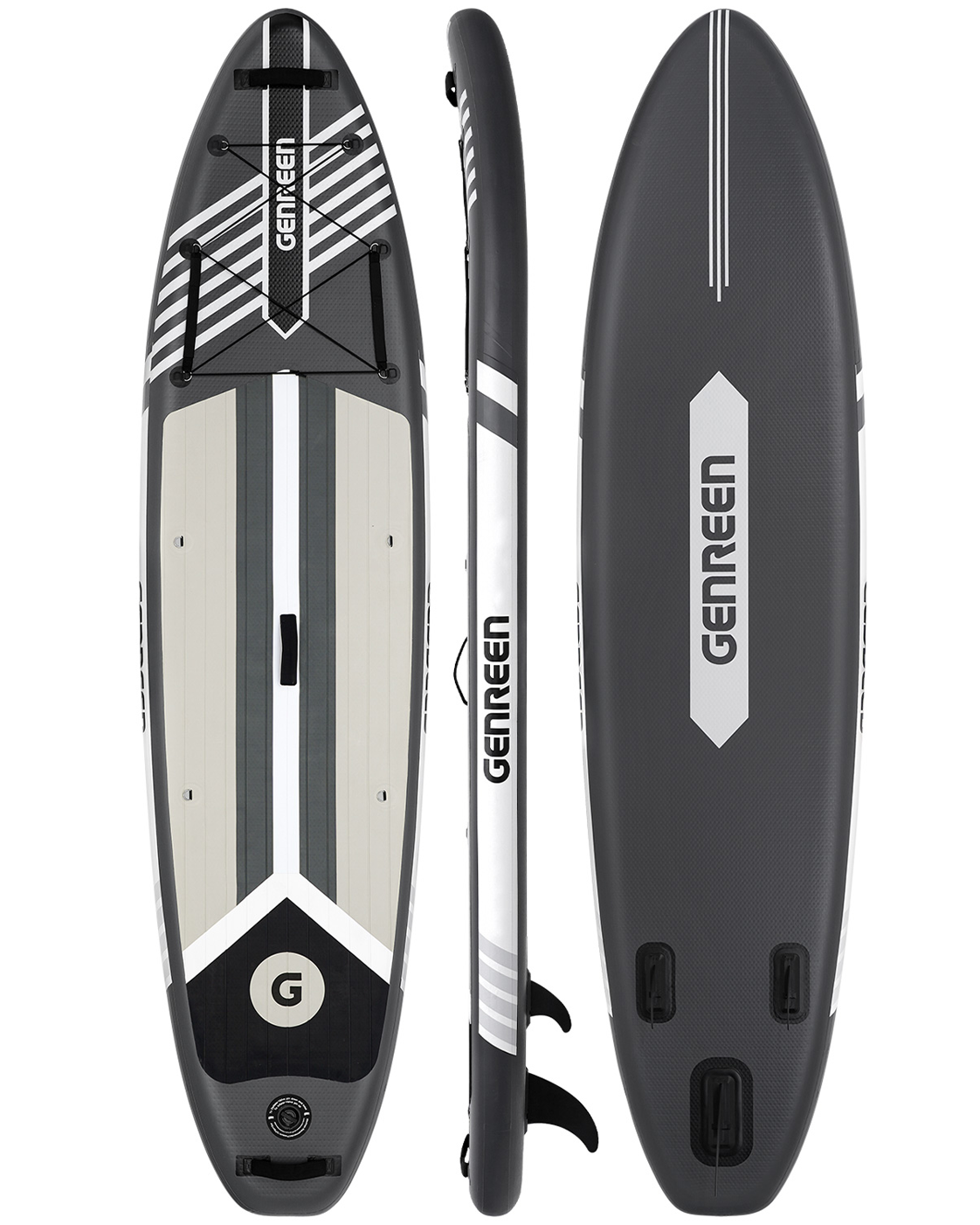 Paddle gonflable Sillage Noir MotionPaddle — planche sportive noire vue de face