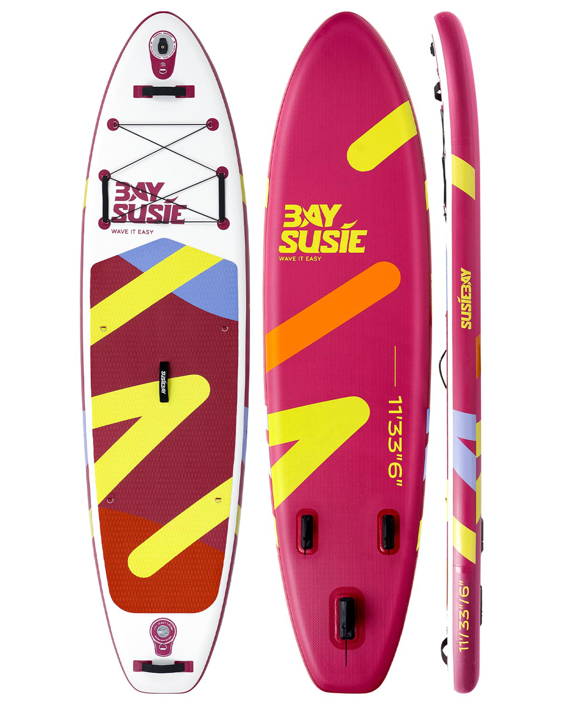 Paddle gonflable Aurore MotionPaddle — planche large pour débutant vue de face