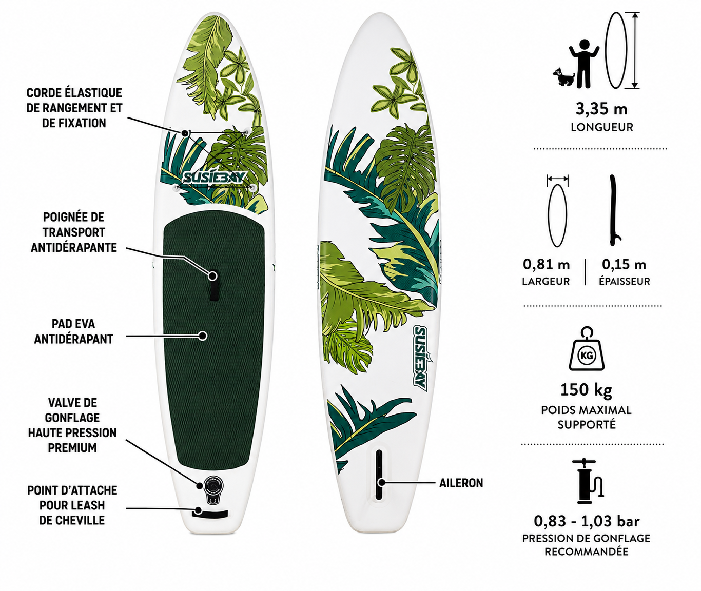 Paddle gonflable Estuaire Blanc MotionPaddle — photo 2