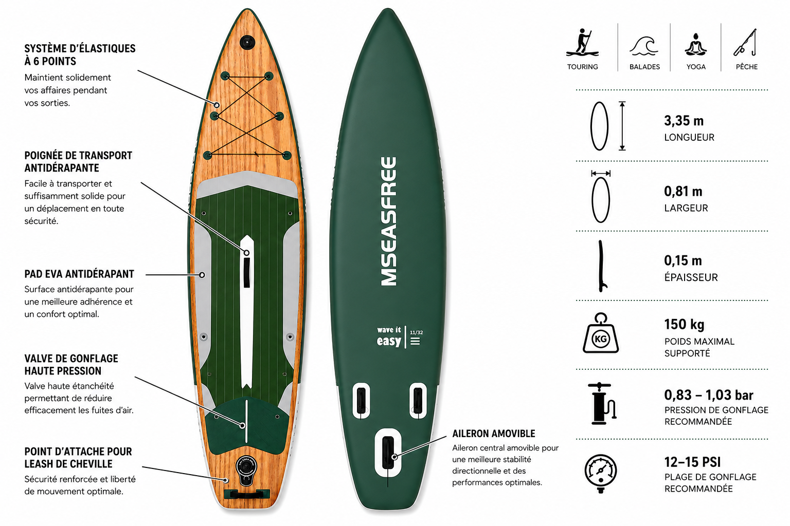Paddle gonflable Bois flotté MotionPaddle — photo 2